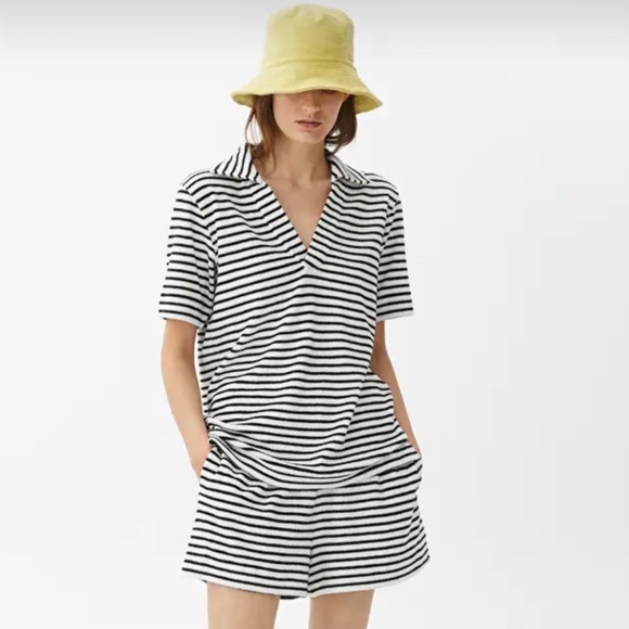 NWT Arket Terrycloth Polo Shirt and Shorts Beach Set - Picture 2 of 3